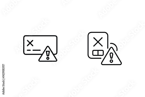 Payment Card Error Illustration For Website Interface Design And Mobile Applications
