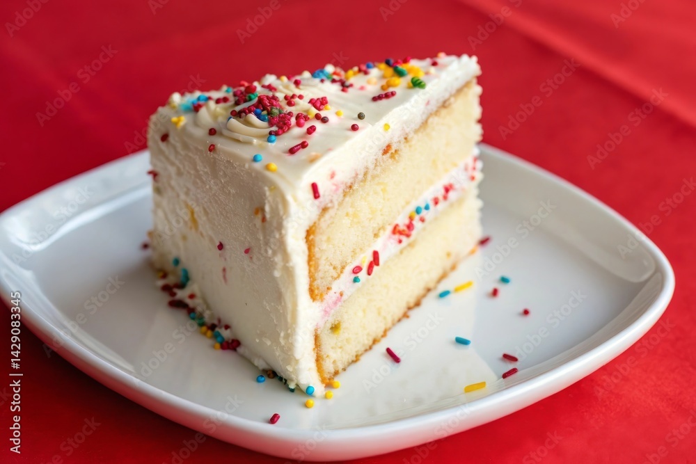Delicious Cake Slice on White Plate – HD Food Photo