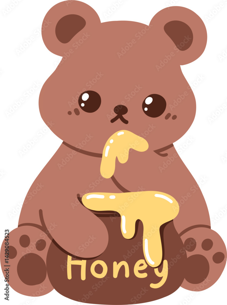 Fototapeta premium Bear with Honey Pot