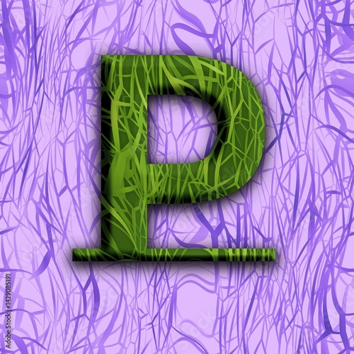  Capital letter P in unique design Jungle
