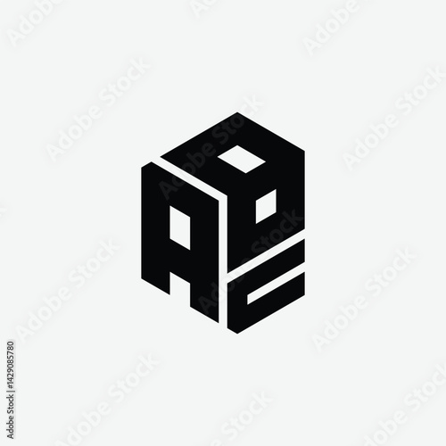 221 a rectangle polygon hexagon shape alphabet word letter geometric educational learning logo A B C