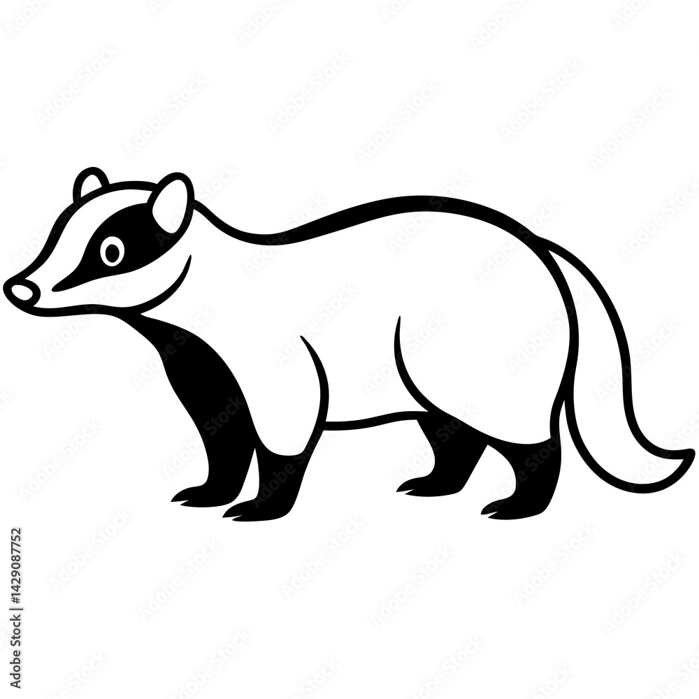 Modern Badger Line Work Design Modern Badger Line Work Design