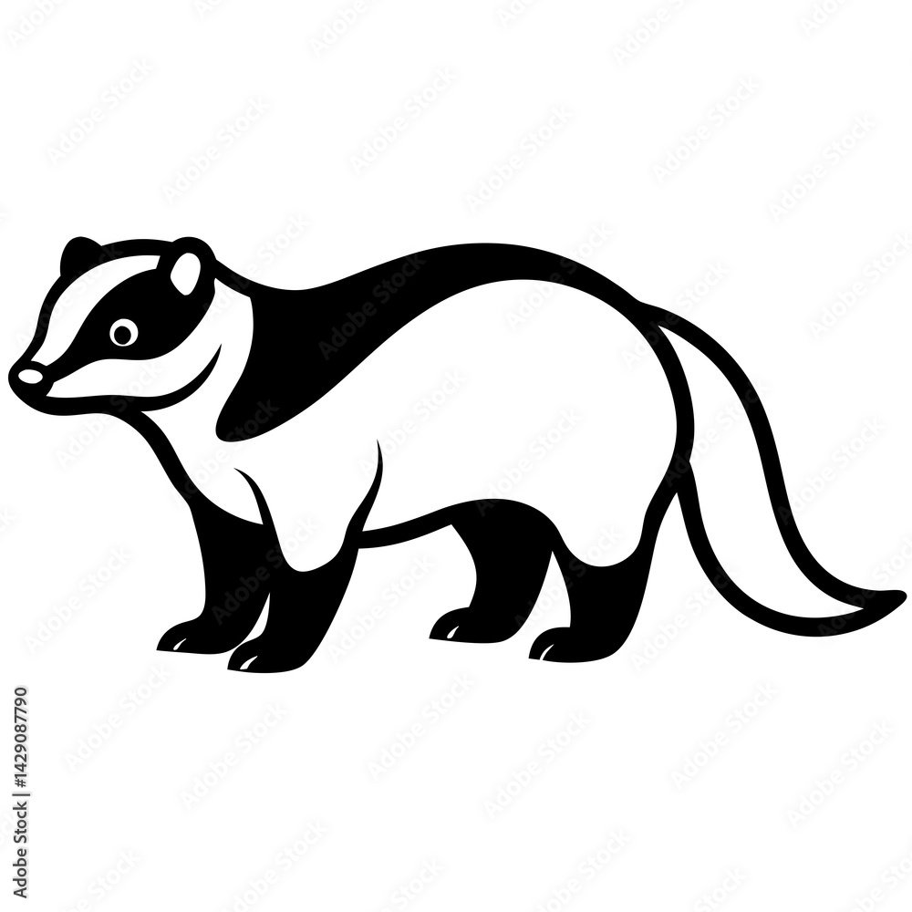 Fototapeta premium Modern Badger Line Work Design