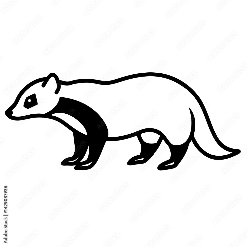 Fototapeta premium Modern Badger Line Work Design