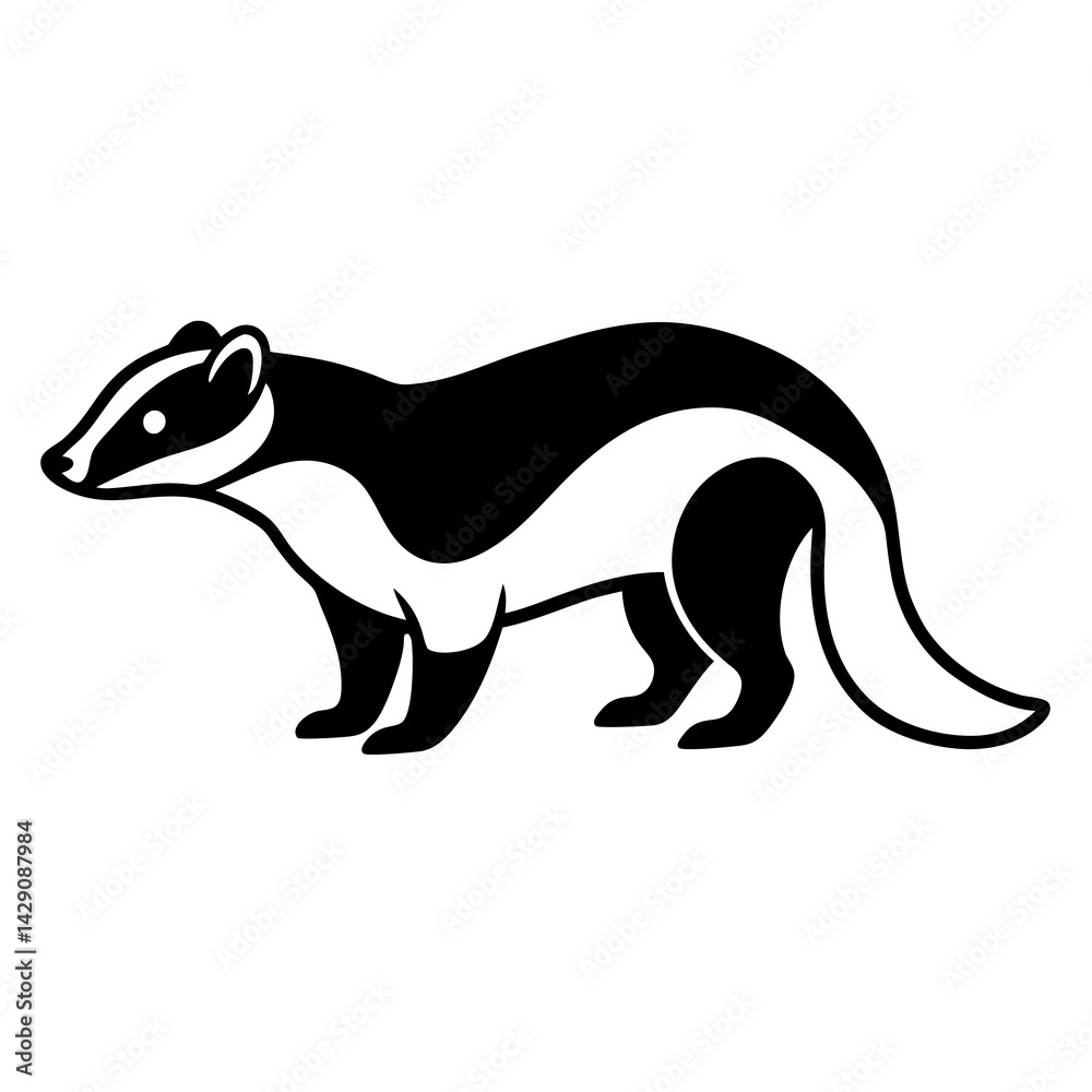 Fototapeta premium Modern Badger Line Work Design