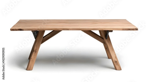 Wooden dining table with modern industrial design