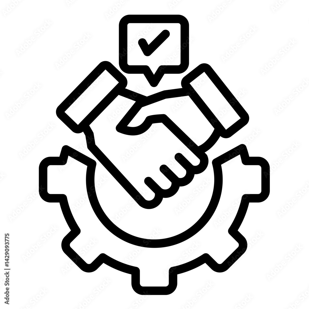 Strategic Partnership  Icon Element For Design	