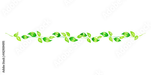 Bright vine ornament with round leaf pattern