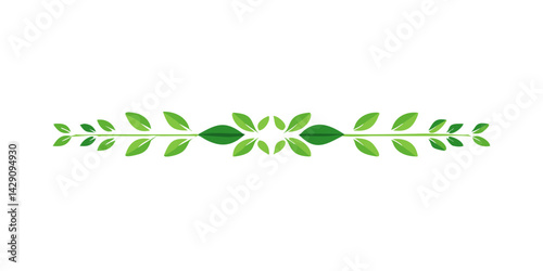 Decorative plant divider with symmetrical leaves