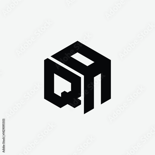 254 a rectangle polygon hexagon shape alphabet word letter geometric educational learning logo Q A