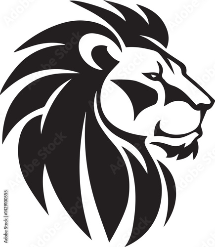 Wallpaper Mural lion logo design silhouette style vector minimal vector art illustration on a white background
 Torontodigital.ca