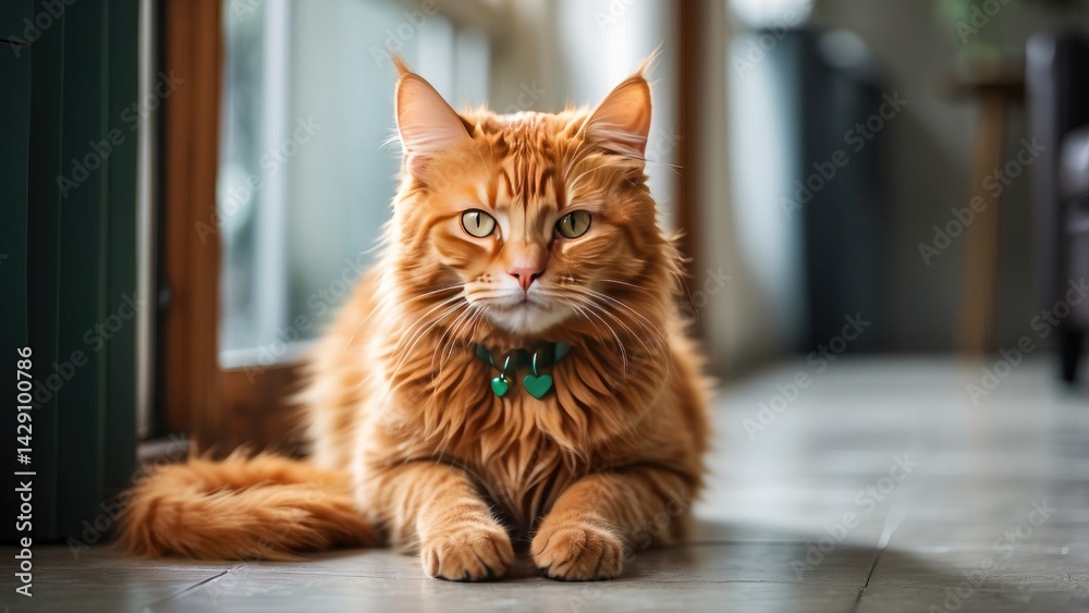 Adorable Orange Tabby Cat Sitting on White Background Adorable Orange Tabby Cat Sitting on White Background