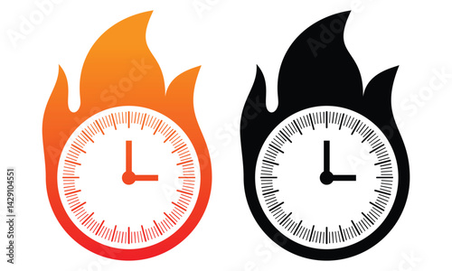 Hot Time Icon Logo Design Element vector template