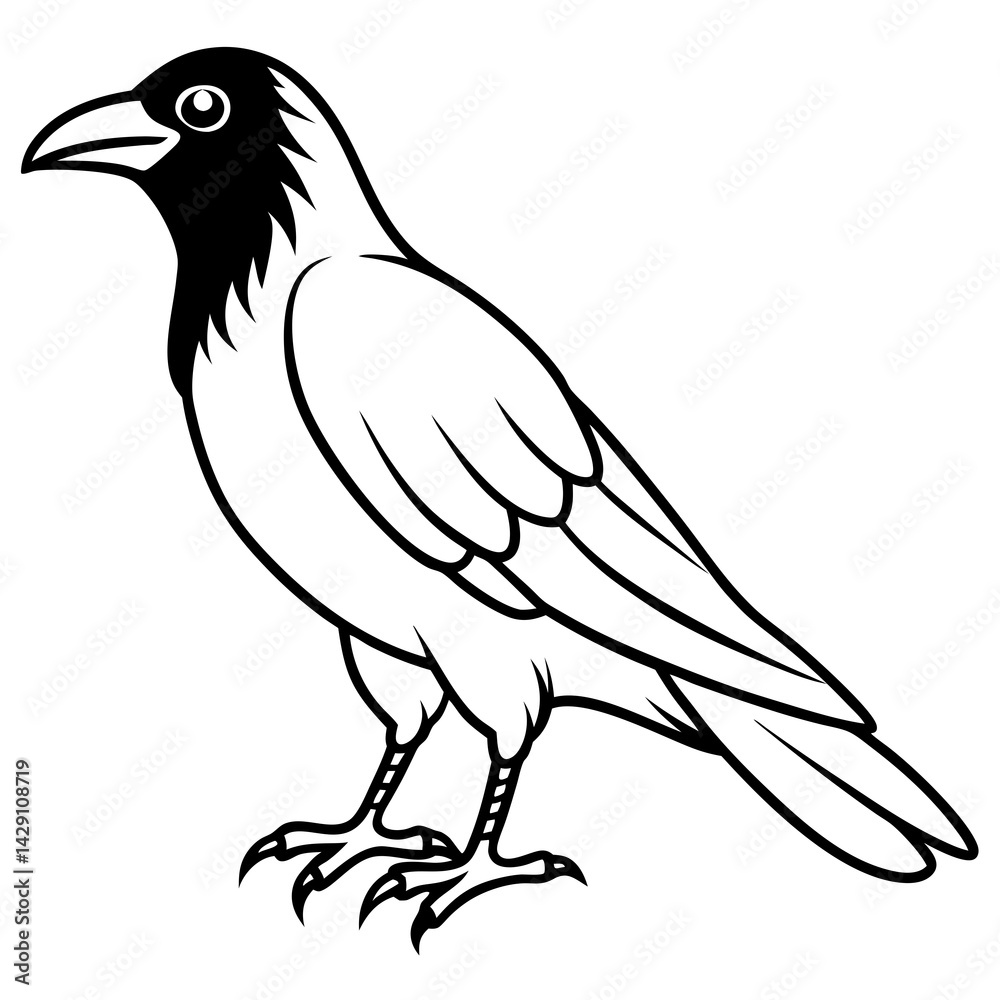 Fototapeta premium Abstract One-Line Crow Vector Illustration