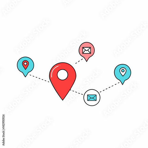map pointer with pins vector