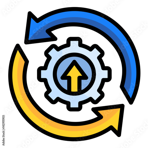 Process Improvement  Icon Element For Design	
