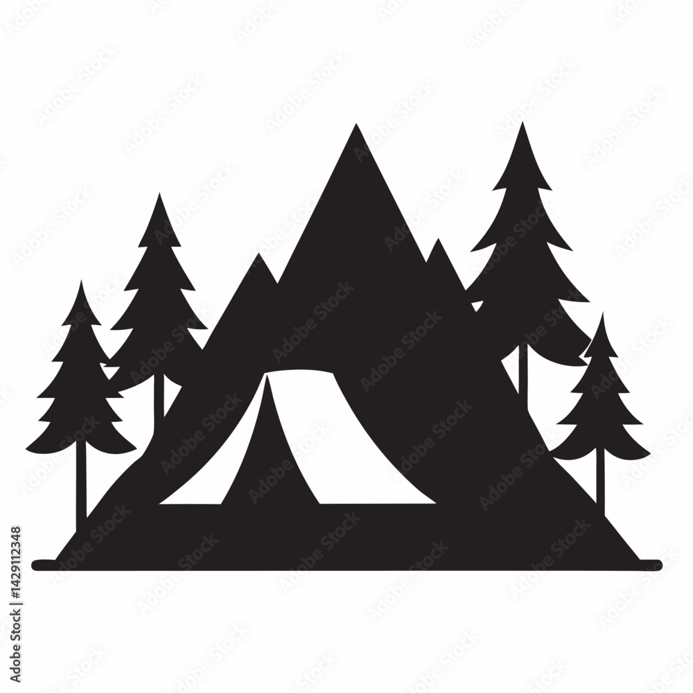 Fototapeta premium Serene Camping Site illustration