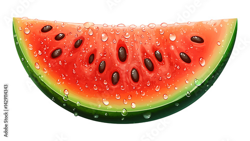 A juicy slice of watermelon on transparent background PNG