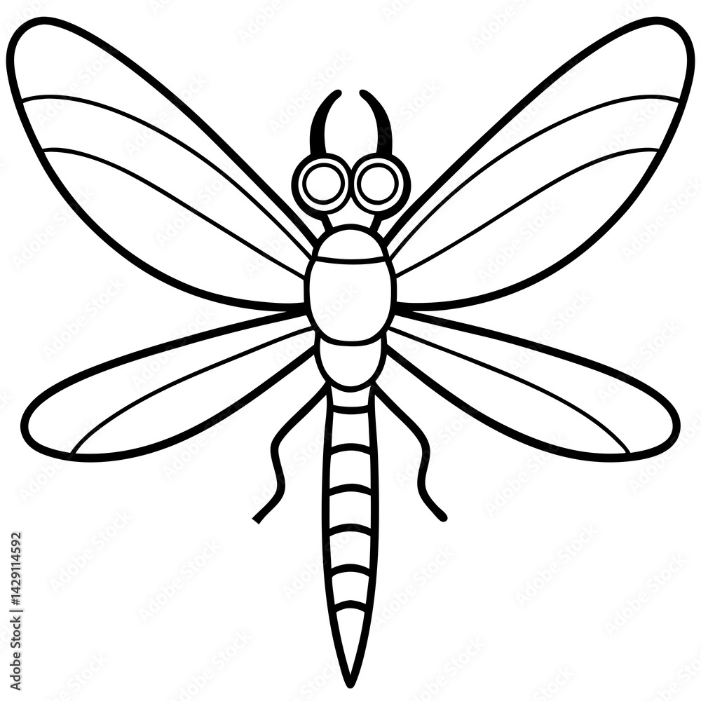 Sea Dragonfly Minimal Line Illustration Sea Dragonfly Minimal Line Illustration