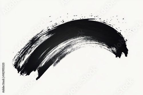 Abstract image of a curved brush stroke on a plain white background art