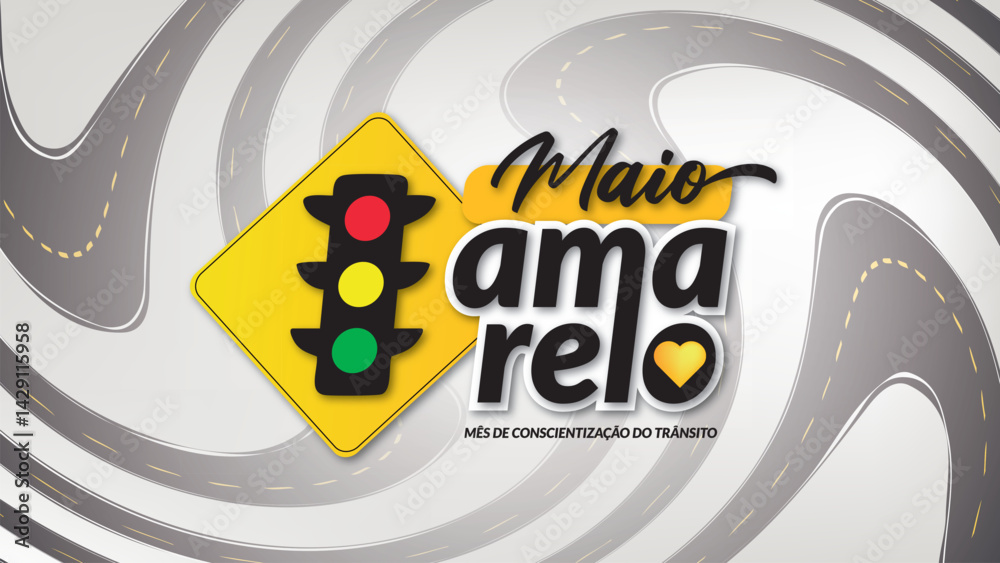 MAIO AMARELO, CAMPANHA MAIO AMARELO, MES DE PREVENÇÃO A ACIDENTES DE TRANSITO, MAIO AMARELO TRANSITO, PLACA MAIO AMARELO
