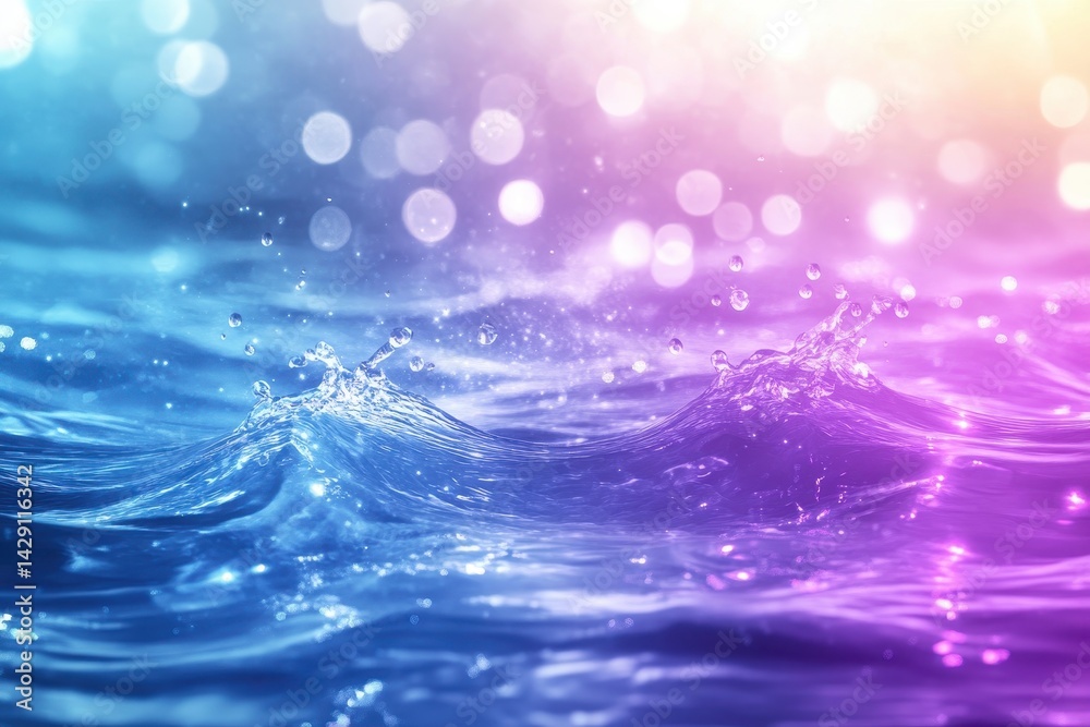 Vibrant Water Splash with Bokeh Background Vibrant Water Splash with Bokeh Background