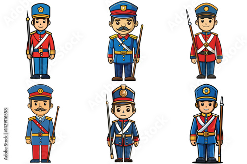 Honor guard vector illustration isolated on white background.