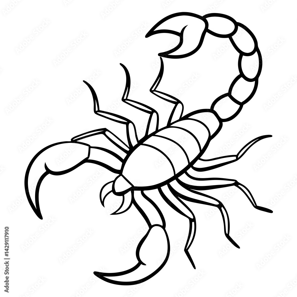 Fototapeta premium Simple Scorpion Outline Design