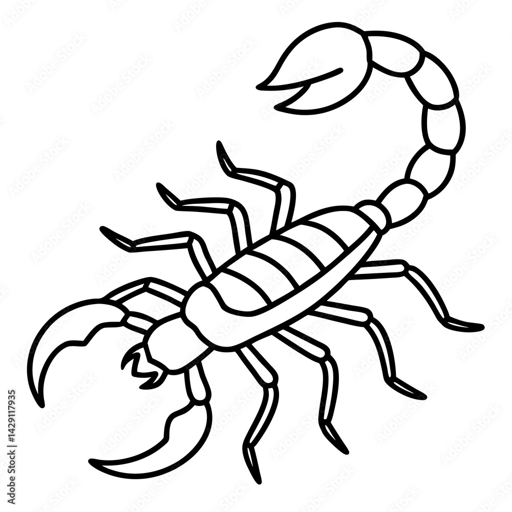 Fototapeta premium Simple Scorpion Outline Design