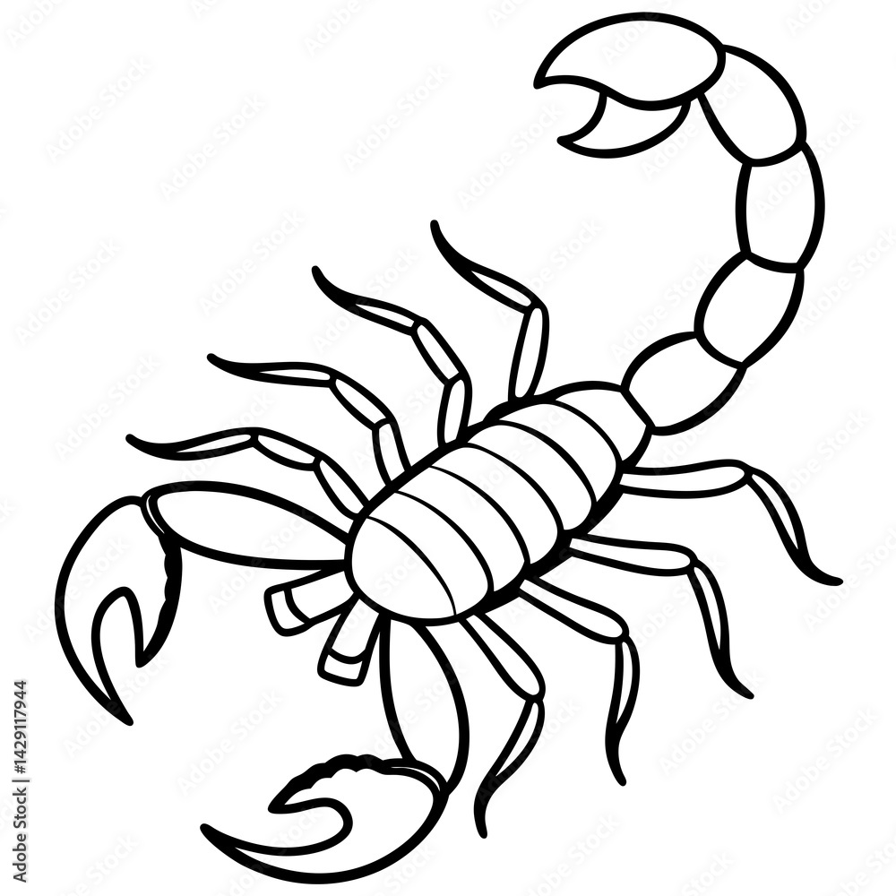 Fototapeta premium Simple Scorpion Outline Design