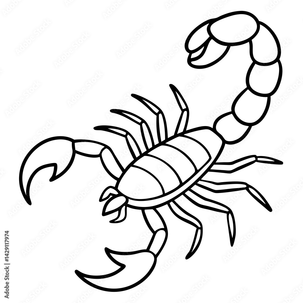 Fototapeta premium Simple Scorpion Outline Design