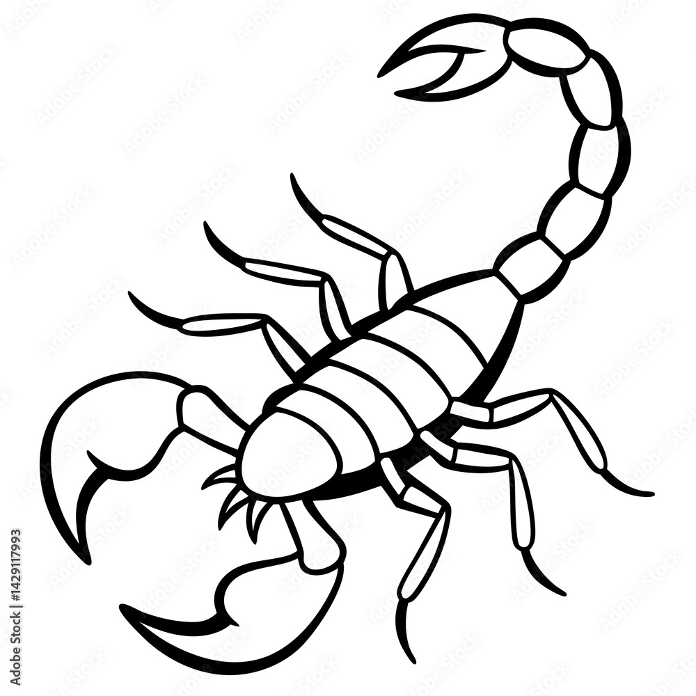 Fototapeta premium Simple Scorpion Outline Design