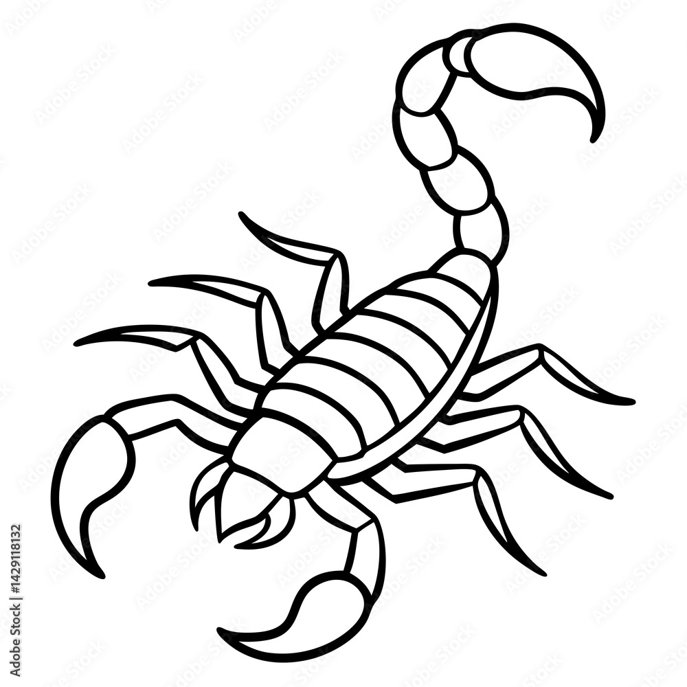 Fototapeta premium Simple Scorpion Outline Design