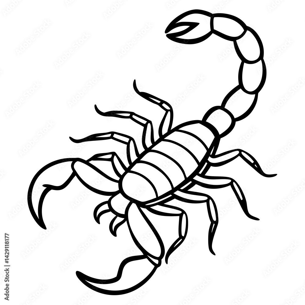Fototapeta premium Simple Scorpion Outline Design