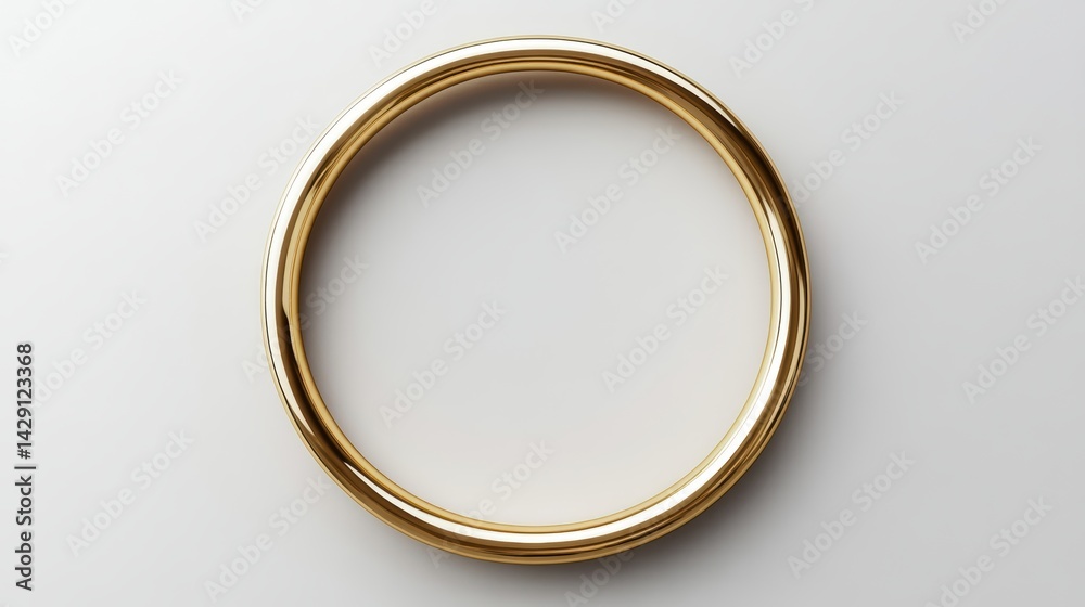 Minimal open circle ring with asymmetrical curve, isolated on white background Minimal open circle ring with asymmetrical curve, isolated on white background