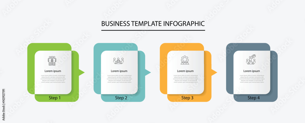 4 step infographic template. 4 frame for information, presentation, workflow, business banner 4 step infographic template. 4 frame for information, presentation, workflow, business banner