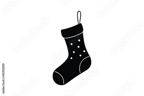 Silhouette art illustration of Christmas stocking.eps
