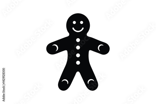 Silhouette art illustration of gingerbread man.eps