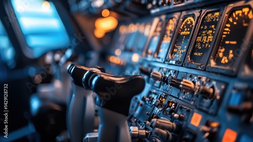 Intricate Cockpit Controls: A Close-Up View of Airplane Instrumentation
