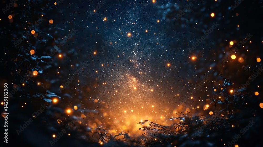 Obraz premium Stars twinkle brightly in the night sky