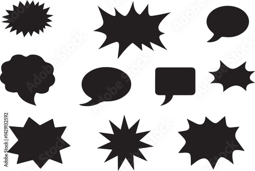 set of comic speech bubbles