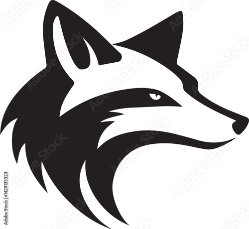 Fox logo design silhouette style vector minimal vector art illustration on a white background
