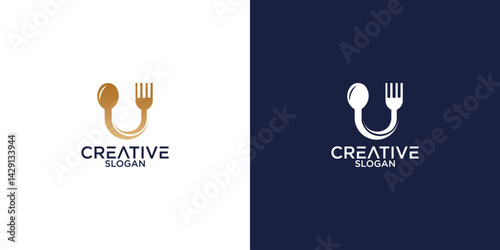 fork and spoon logo vector design