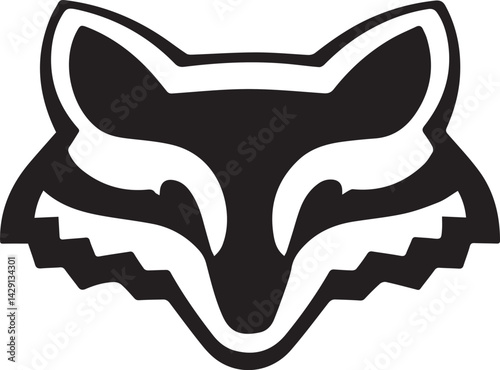 Fox logo design silhouette style vector minimal vector art illustration on a white background
