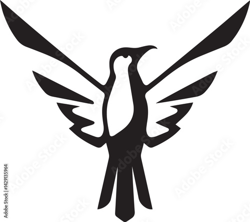 falcon logo design silhouette style vector minimal vector art illustration on a white background
