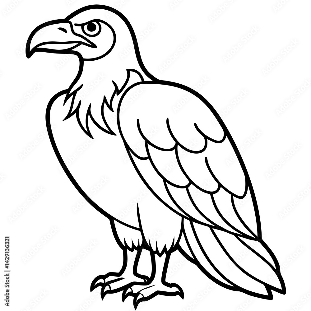 Obraz premium Elegant Condor Outline Vector Design