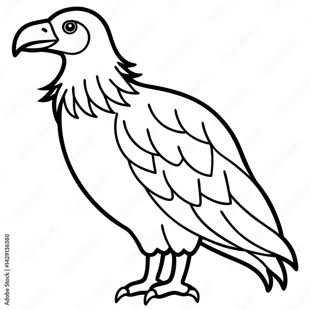 Obraz premium Elegant Condor Outline Vector Design