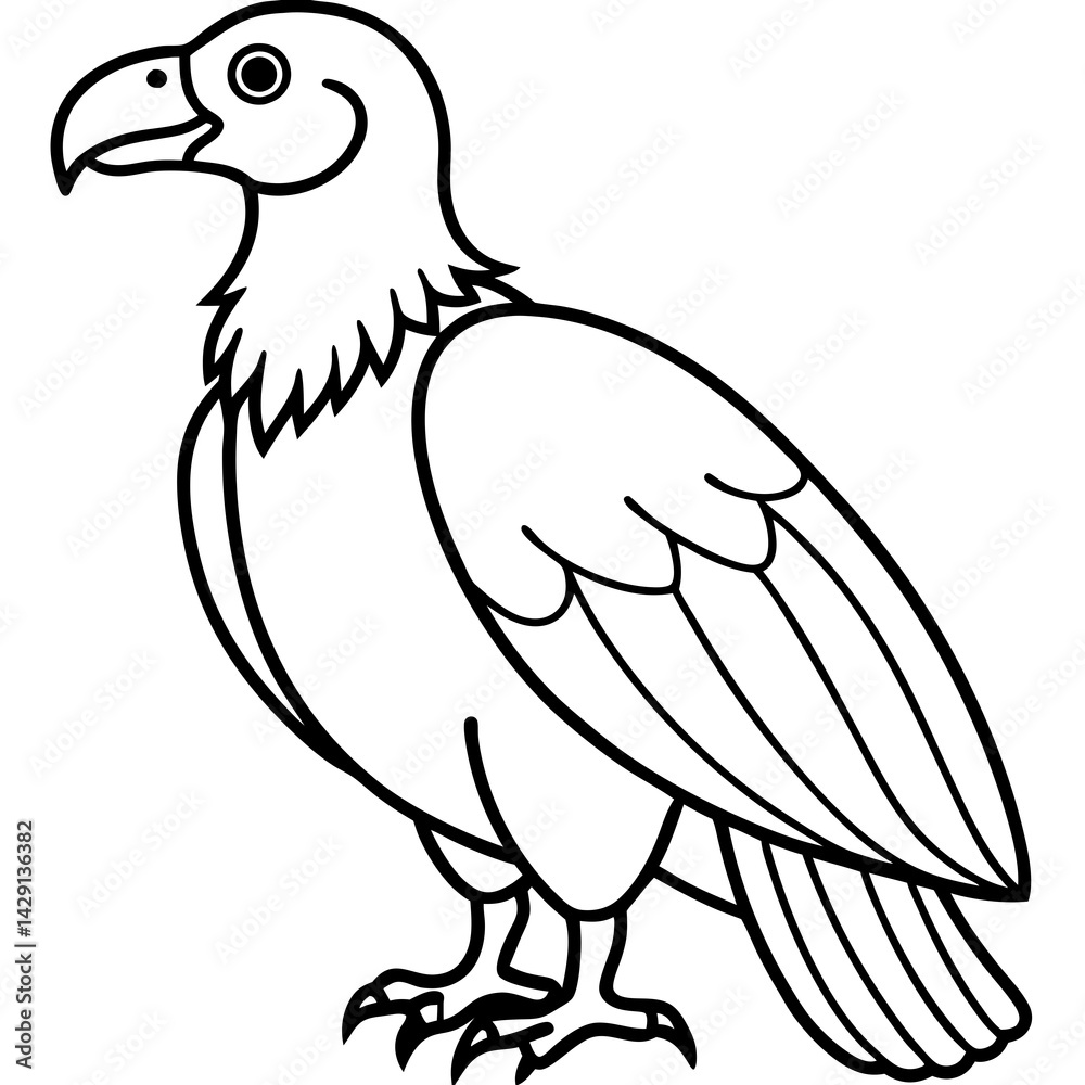 Obraz premium Elegant Condor Outline Vector Design