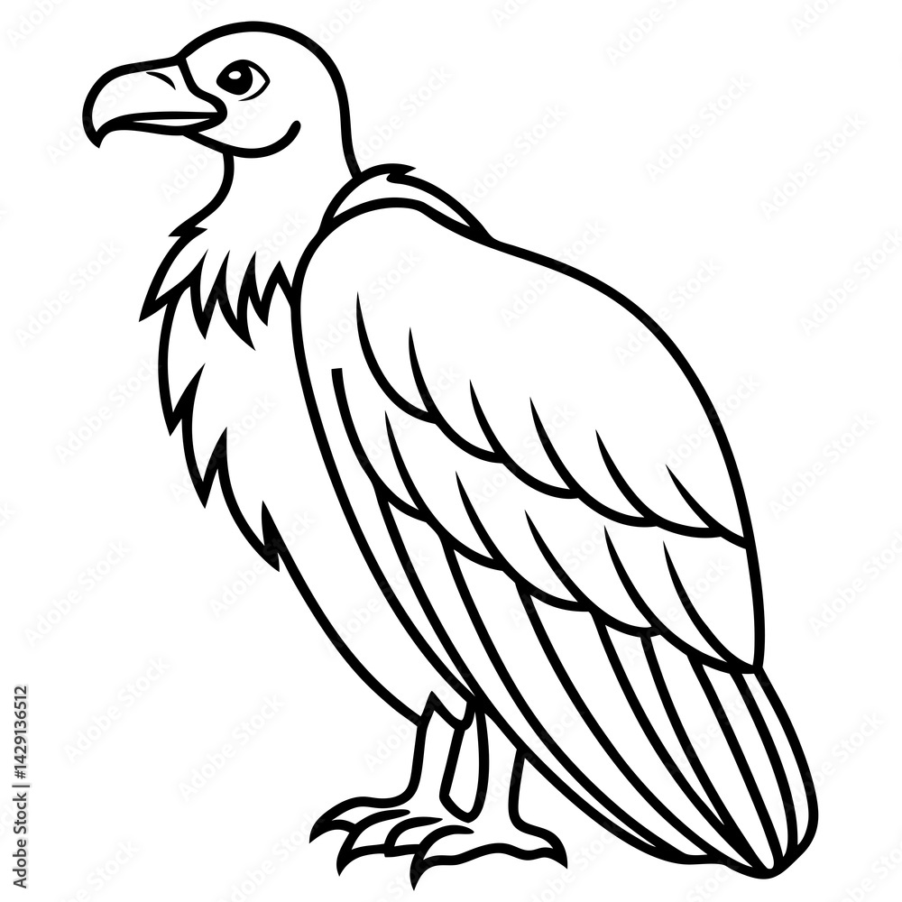 Obraz premium Elegant Condor Outline Vector Design