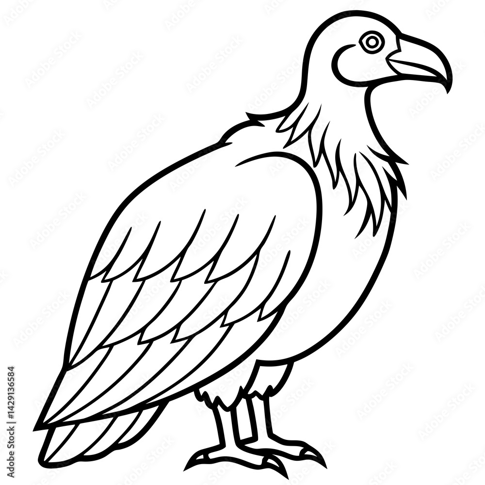 Obraz premium Elegant Condor Outline Vector Design